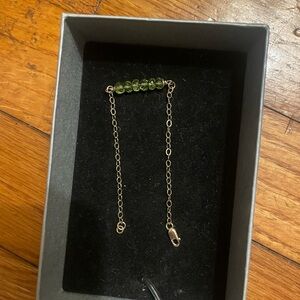 14k solid yellow gold peridot bracelet